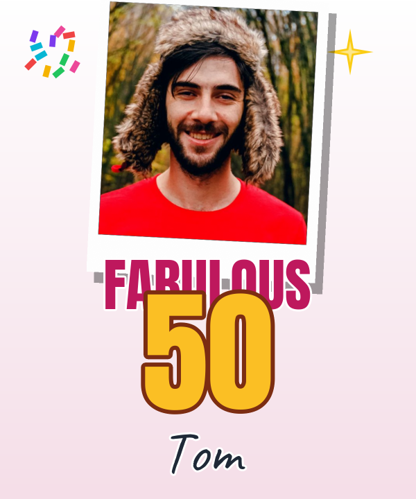 Milestone birthday banner — 50, Tom