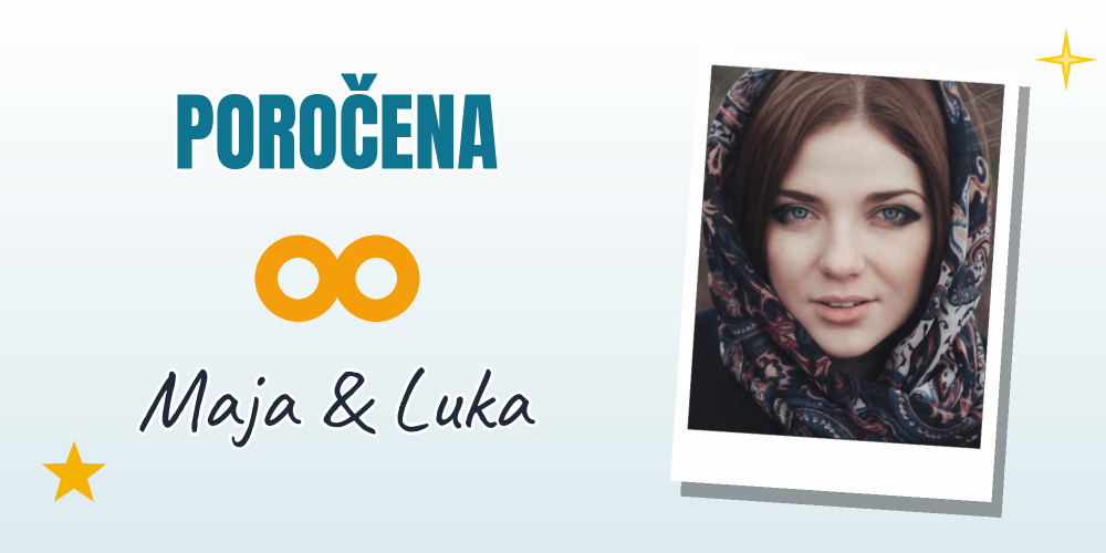 Poročni transparent — Poročena, Maja in Luka